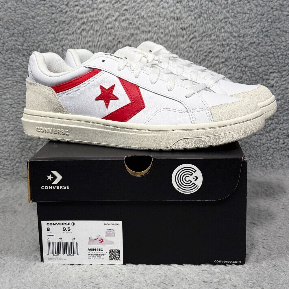 Converse Pro Blaze Classic OX Low Retro '90s Mens Size 8 Sneaker Shoes White Red